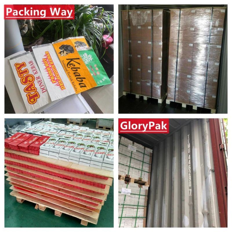 Food Packaging Aluminium Foil Lined Paper Bag Kebab Chicken Bags