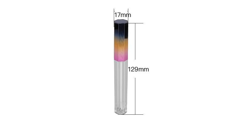 Unique Lip Gloss Tubes Clear Octangle Colorful Lid Liquid Lipstick Packaging Cosmetic Liptint Container Wholesales