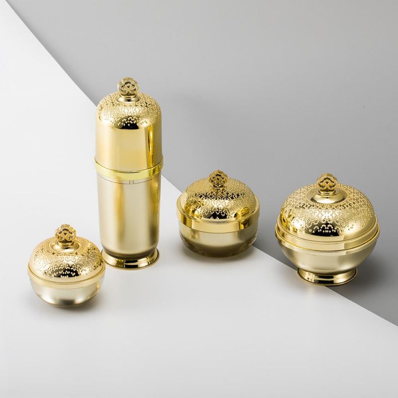 in Stock 30ml Empty Gold Acrylic Pump Bottle