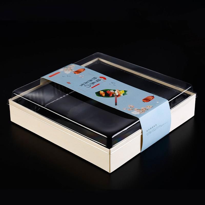 Custom PS Pet Takeout Container for Sushi Lunch Food Pack Tray Plastic Sushi Packaging Box Disposable Food Package