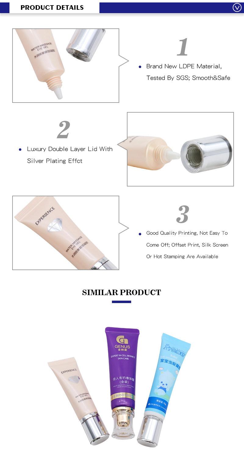 Skincare Packaging Luxurious Plastic Squeeze Mini 10ml Eye Cream Tube with Nozzle