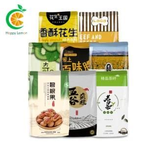 Custom Print Plastic Food Flexible Packaging Bags Stand up Zip Lock Resealable Bags