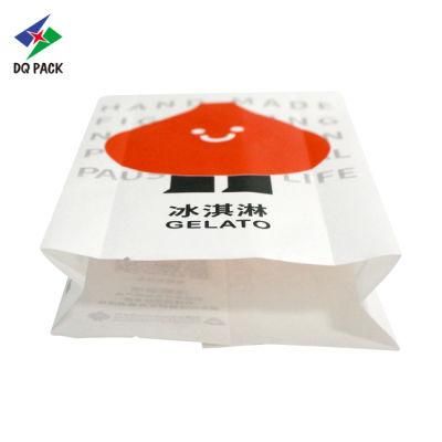 Dq Pack Custom Print Mylar Bag Custom Logo Pacakging Pouch Side Gusset Bag Paper Bag for Gelato Packaging