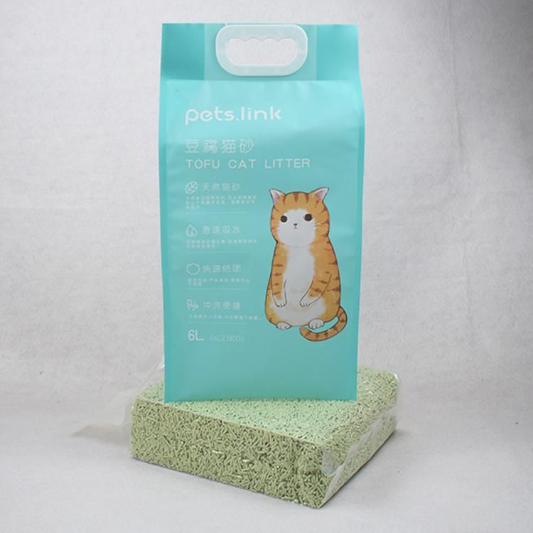 Carry Handle Packaging Bag for Cat Litter Natural/Animal Feed/Pet Food Strong Plastic Bag