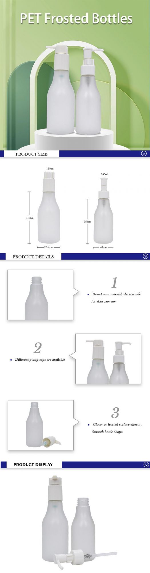 140ml 180ml Frosted Plastic Hand Soap Bottle Pet Empty Sanitizer Lotion Bottles