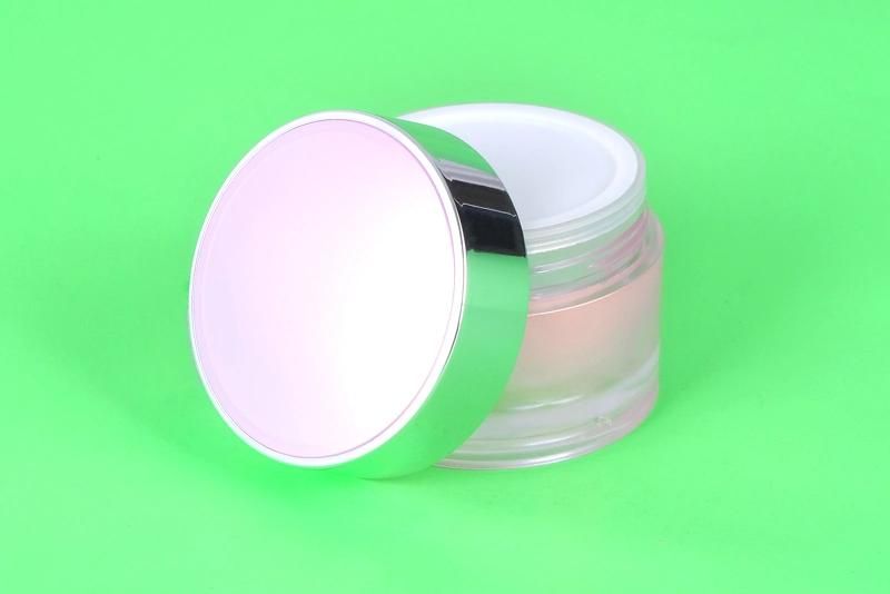 2021 Popular Unique Pink 50g Cosmetic Jar Cream Jar Plastic Jar Acrylic Jar for Cosmetic Packaging