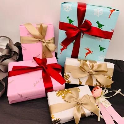 Wholesale Christmas Custom Flower Wrapping Paper Gift Wrapping Paper