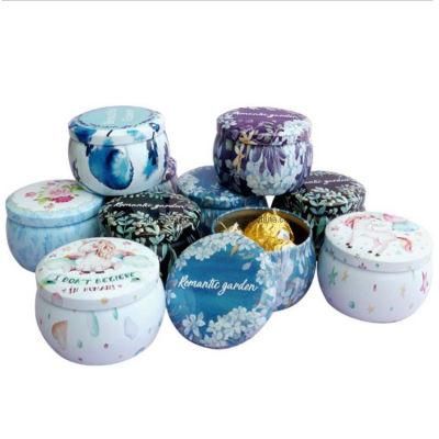 Full Size Wax Candle Packing Tin Metal Can Flat Tin Candle Jar Candy Box Tea Box Gold Metal Can