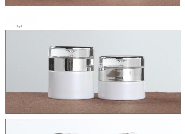 Luxury White Glass Cosmetic Jars for Makeup Cream