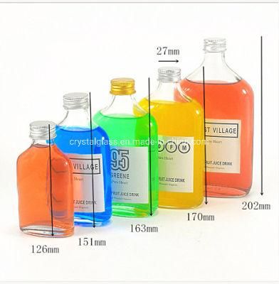 500ml (16OZ) Flat Flask Bottle for Liquor Wime Juice and