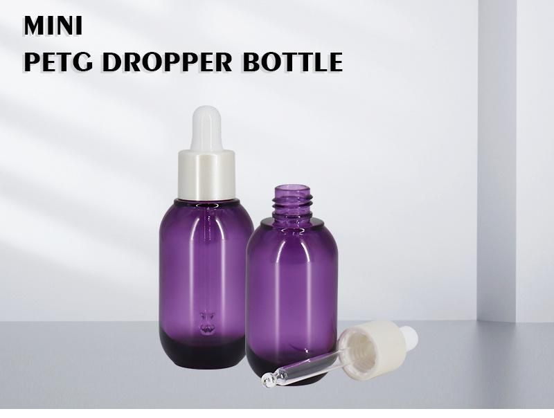 High Quality 15ml PETG Purple Mini Dropper Bottle