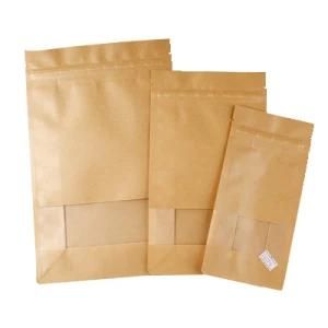 Packing Custom Printing-Ziplock Coffee Bags Brown Kraft Paper Bag Stand up Pouch