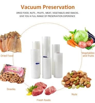 Compostable Food Grade Heat Seal Embossed Vacuum Sealer Biodegradable Packaging Bag for Frozen Seafood Sausage Chicken Meat