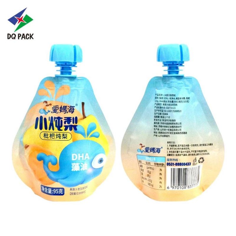 Dq Pack Customized Printing High Quality Specail Shape Beverage Packaging Stand up Pouch with Spout