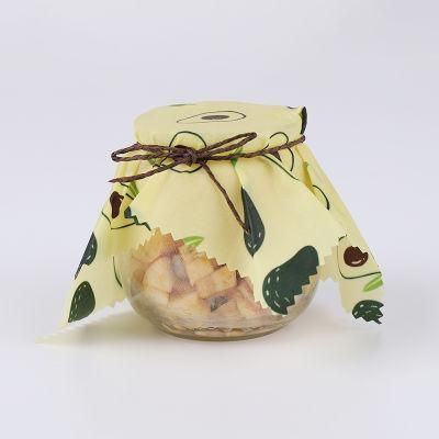 Reusable 100% Organic Cotton Beeswax Food Wrap Alternatives for Food Storage