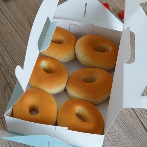 Wholesale Customized Color Printing 4 PCS 6 PCS Donut Paper Package Print Egg Tart Pastry Cake Packing Custom Printed Donut Cardboard Boxes Baking Packaging