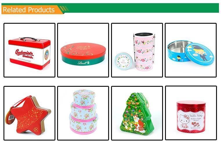 High Quality Double Layer Portable Empty Brand Food Grade Round Cookie Tin