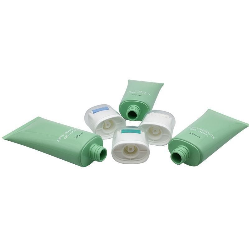 Green Color Face Cream Massage Tube with Silicone Applicator