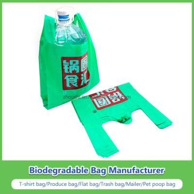 100% Biodegradable T-Shirt Bags, Vest Bags, Shopping Bags, Supermarket Bags, Carrier Bags, Grocery Bags, Take-out Packaging Bags for Food/Vegetable