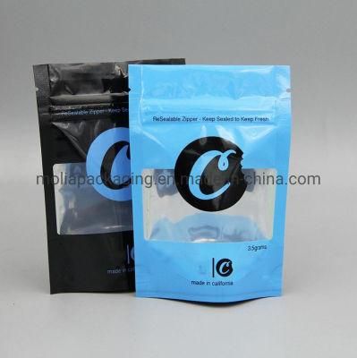 Aluminum Foil Zip-Lock Bags Stand up Pouch with Strip Window Laminated Foil Doypack Coffee Tea Packaging Bags with Zipper