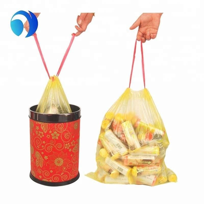 HDPE LDPE Biodegradable Garbage Bags Drawstring Rope Bag