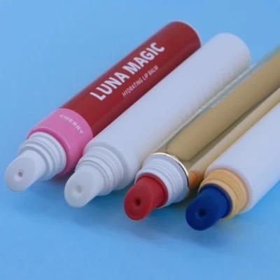 Gold Soft Squeeze Roller Ball Lip Gloss Tubes with Roller Massage Applicator for Lip Oil Tube Cosmetic Packaging