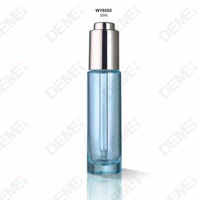 30ml Green Slim Straight Round Glass Dropper Essential Oil Bottle with Silver Press Button Pipette Dropper