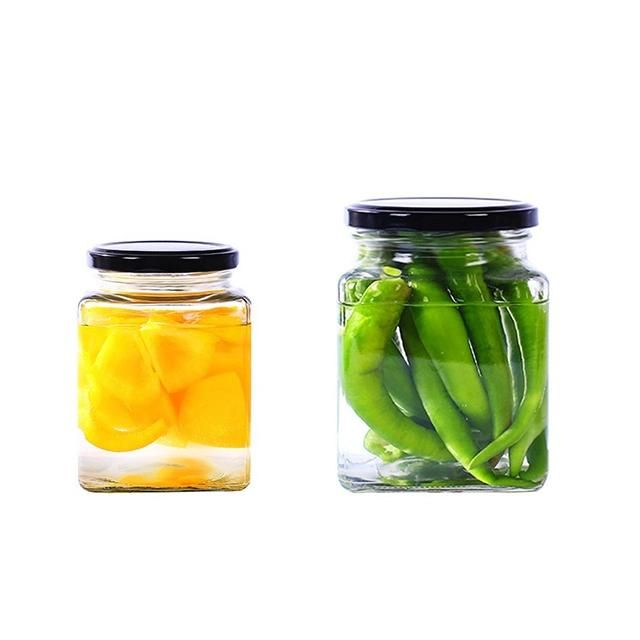 280ml 500ml Square Jam Honey Food Storage Glass Jar Glass Container