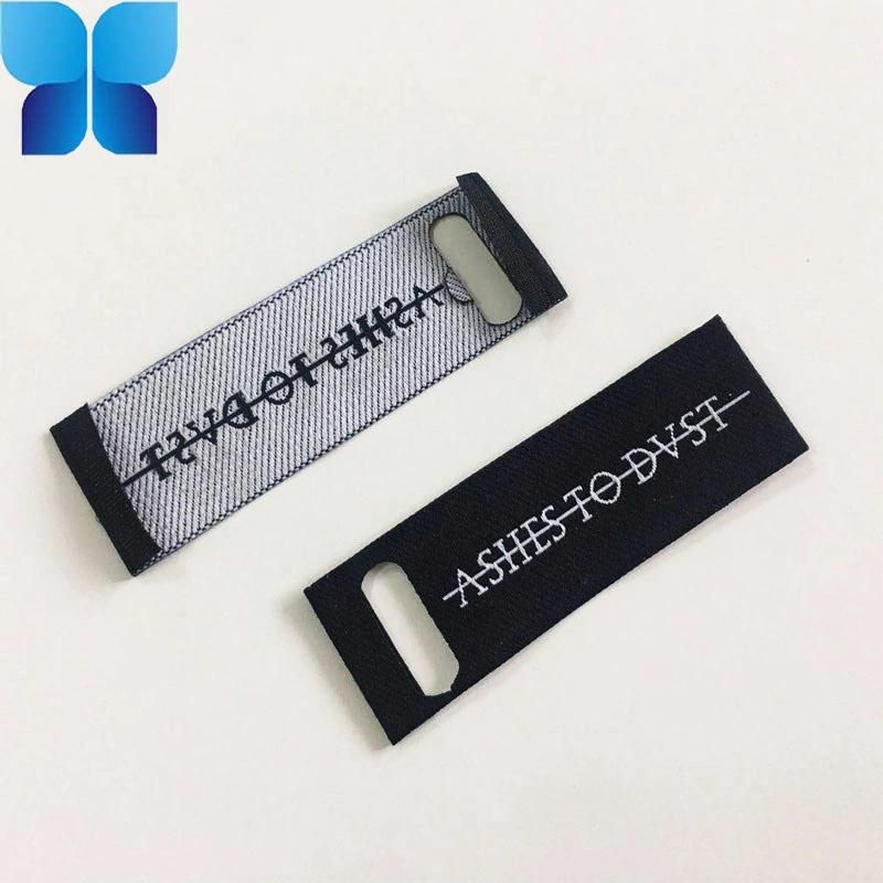 White 100% Polyester Woven Label Center Folded for Clothing