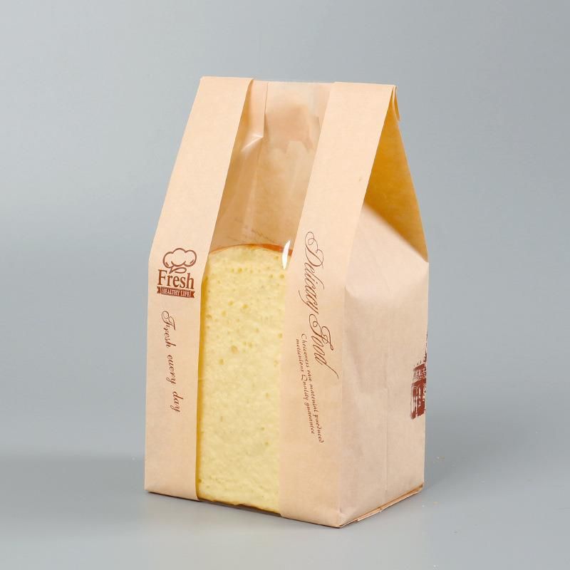 White Bread Toast Paper Bag with Printed Logo Cookies Bag