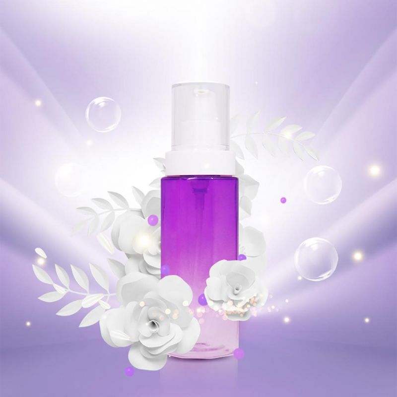 Empty Plastic Pet Lotion Bottles 100ml 150ml 180ml Purple Gradient Color Cosmetic Bottle