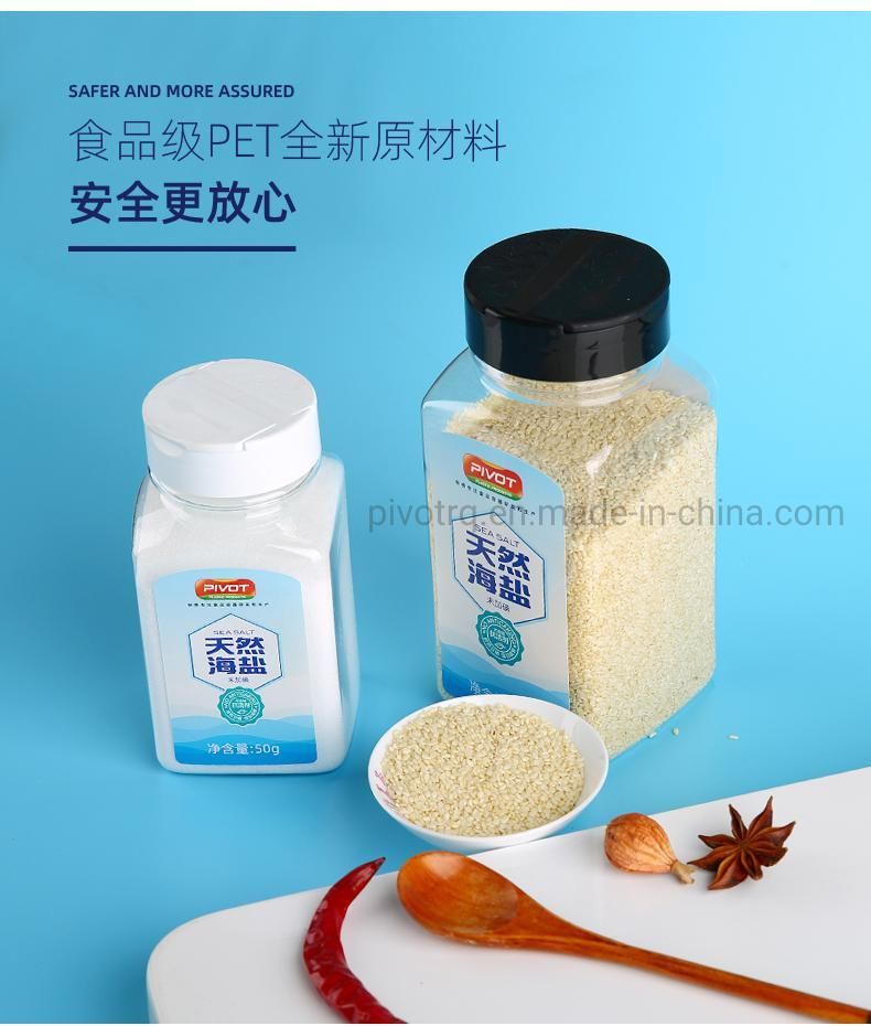 720ml Square Sea Salt Plastic Bottles with 65mm Double Flip Caps