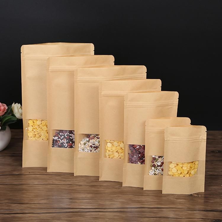 Stand up Paper Bag with Clear Window and Zipper