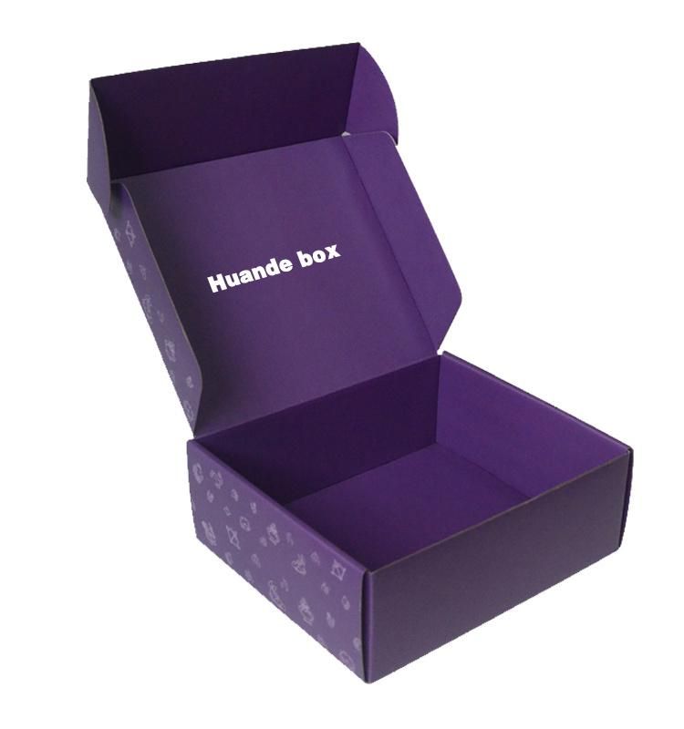 Hot Sell Custom Purple Printing Corrugated Packaging Gift Box for Clothes