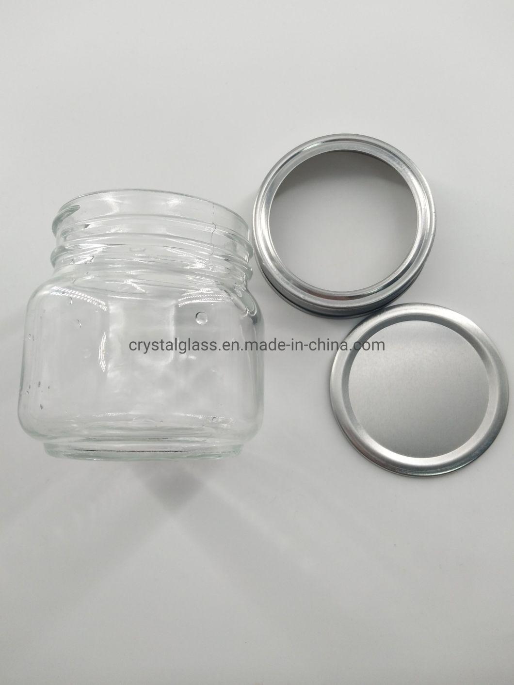 250ml Empty Round Glass Jam Jelly Mason Jar with Two Part Lid