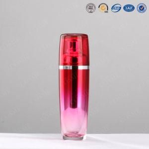 Round Red Cosmetic Acrylic Lotion Bottle