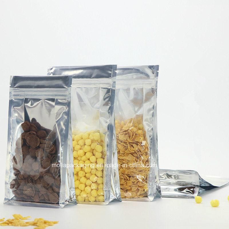 Food Safe Stand up Matte Mylar Bags Aluminum Foil Clear Pouch with Zipper Mylar Heat Seal 8 Oz Coffee Nuts Packaging Flat Bottom Bag