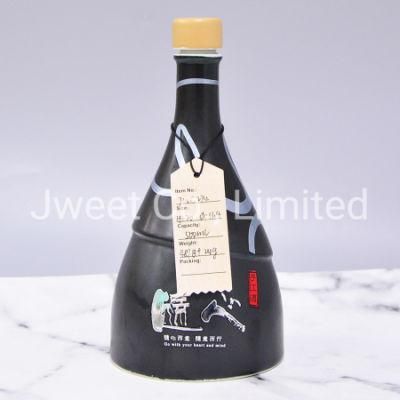 Hot Stamping Premium Ceramic Wine Tequila Bottle