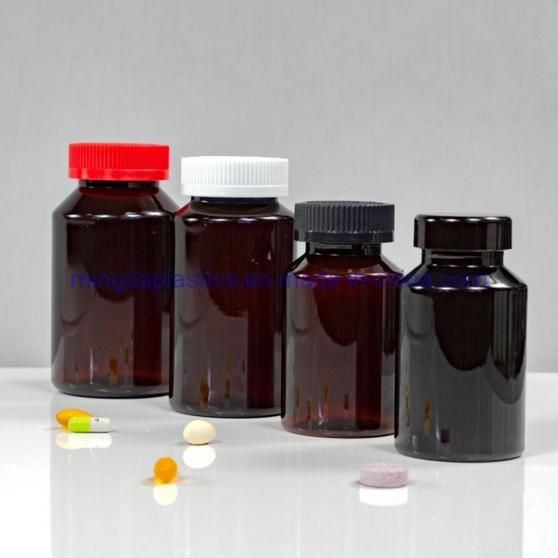 Pet 300ml Prescription/Supplement Packaging/Food Grade Plastic Medicine Sloping Shoulder Bottle