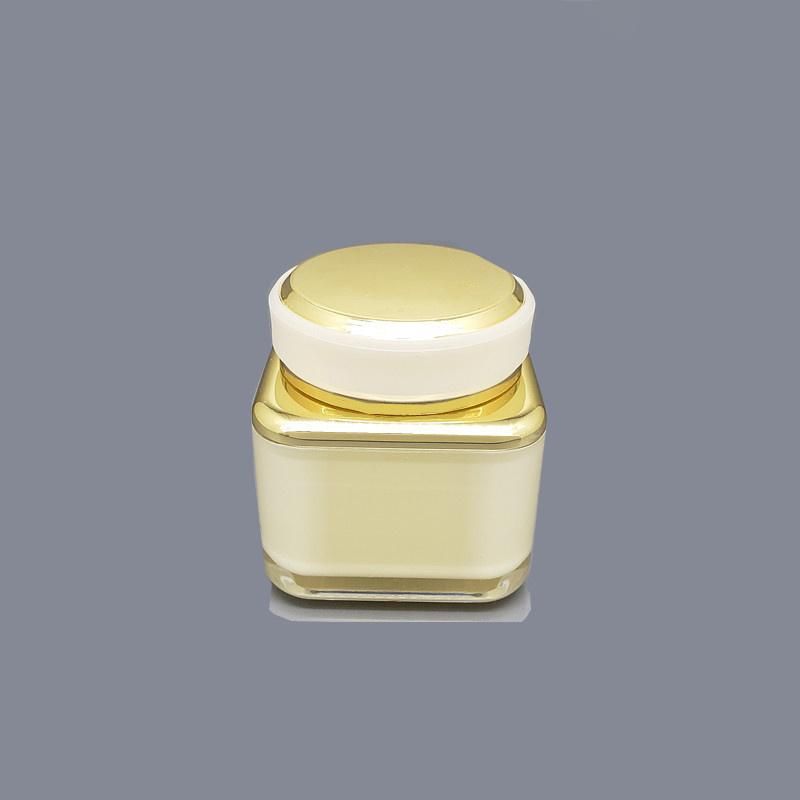 in Stock New Design Free Sample New Matte Transparent Cosmetic Acrylic Square 30ml 50ml Jar with Screw Cap