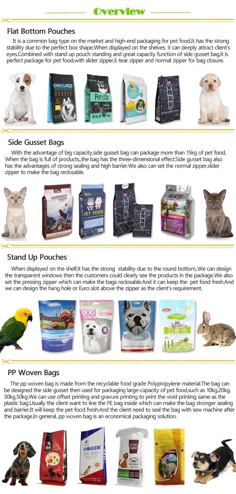 Zip Lock Plastic Pet Dog Cat Food Packaging Pouch