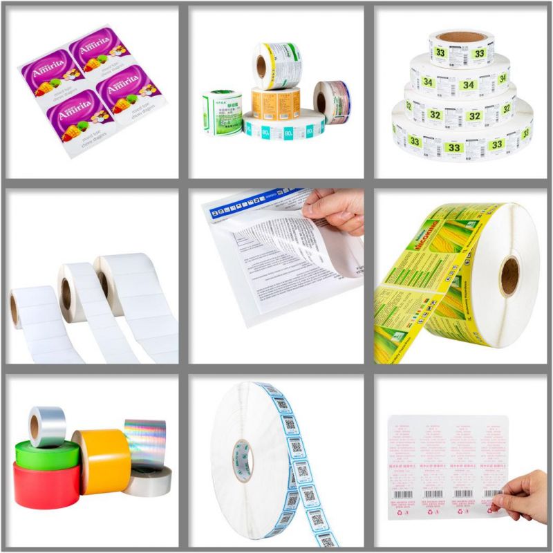Custom Brand Logo Clear Plastic and Adhesive Paper Barcode Sticker Roll Packaging Label Sticker Printing Service