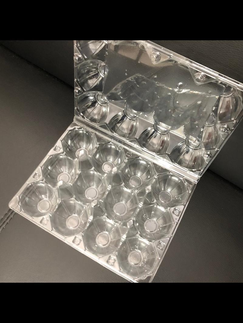 Plastic 4X3 Bi-Fold Egg Carton Pet/PVC Clear Box Blister Packaging