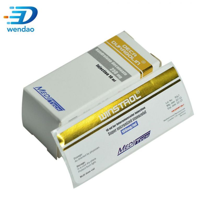 Free Design High Quality Custom Printed Gold Foil 10ml Vial Box and Labels Sticker Fitness Products Packaging Boxes