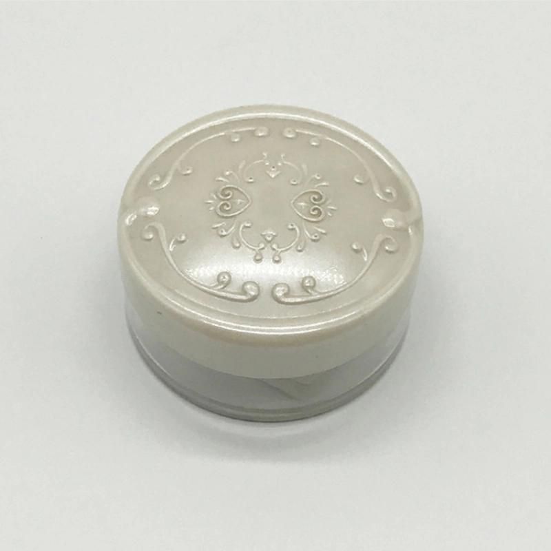 Empty Round Plastic Clear Loose Powder Jar with Sifter Customized Wholesale Make up Powder Case with Puff