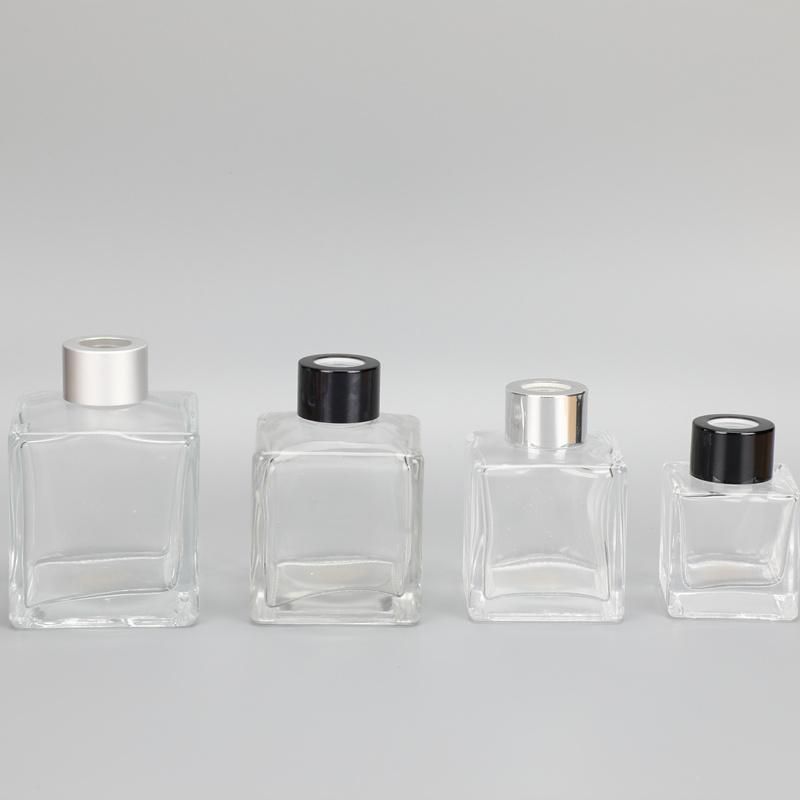50ml 100ml 150ml 200ml Square Fragrance Bottle Transparent Diffuser Glass Bottle