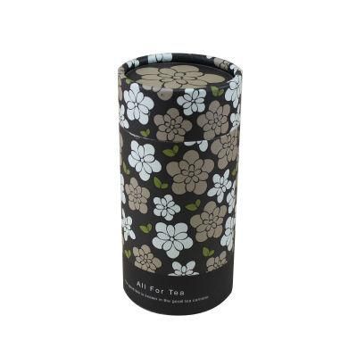 Customized Floral Printed Rigid Round Paper Blooming Flower Tea Box