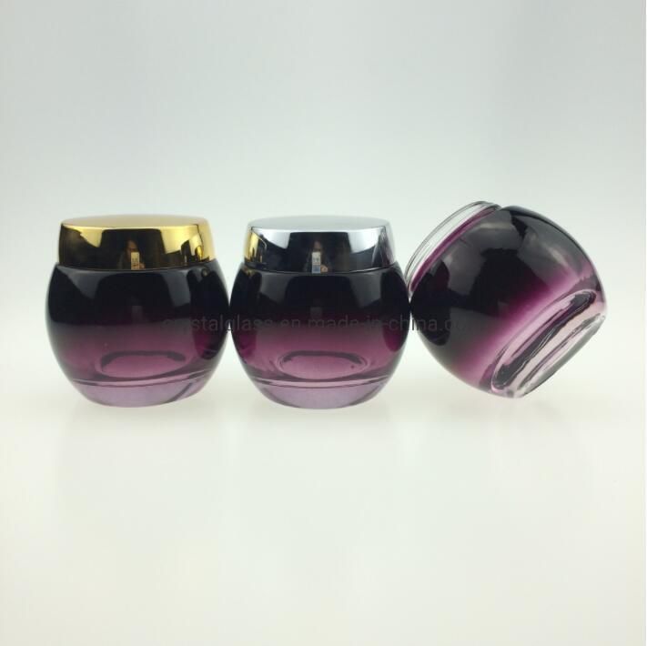 20ml 30ml 50ml Clear Glass Cosmetic Jar with Aluminium Cap for Cream Packaging