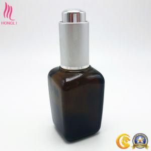 Amber Square Glass Essential Oil Bottles