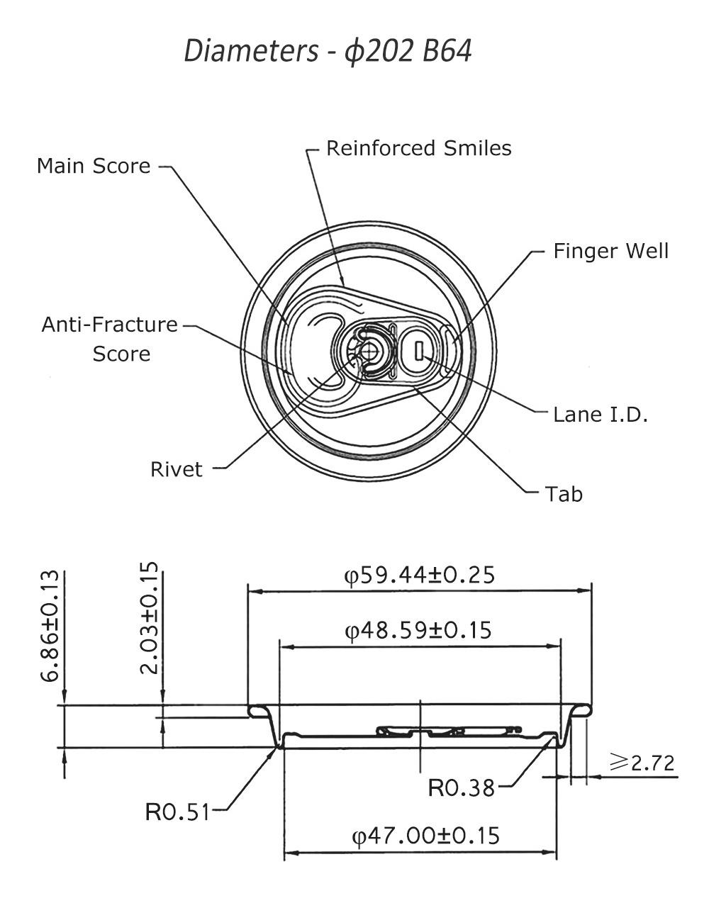 Aluminum Can Lids 202 Sot B64